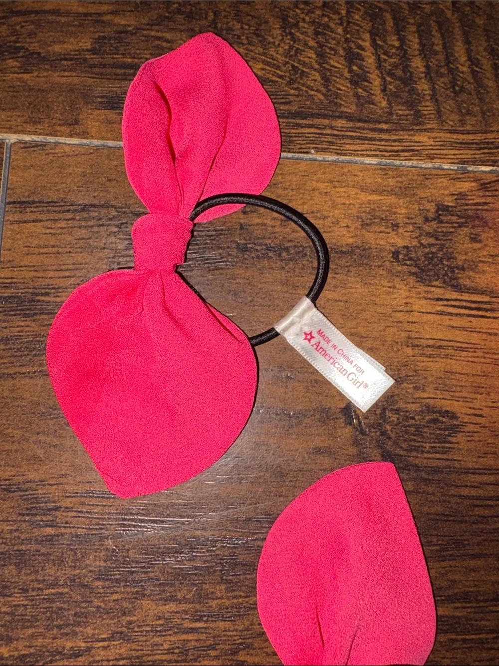 American Girl Pink Bow Elastic Hair Ties Set of 5. Exclusive American Girl Cafe.